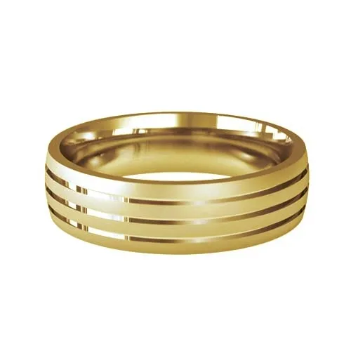 Patterned Designer Yellow Gold Wedding Ring - Foveo